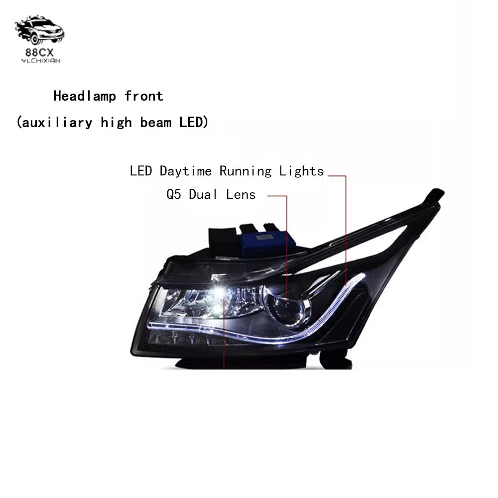 09 - 14 Old Cruze led headlight assembly Q5 lens LED tear eye A8 day running light Xenon classic 13 - Jering auto parts