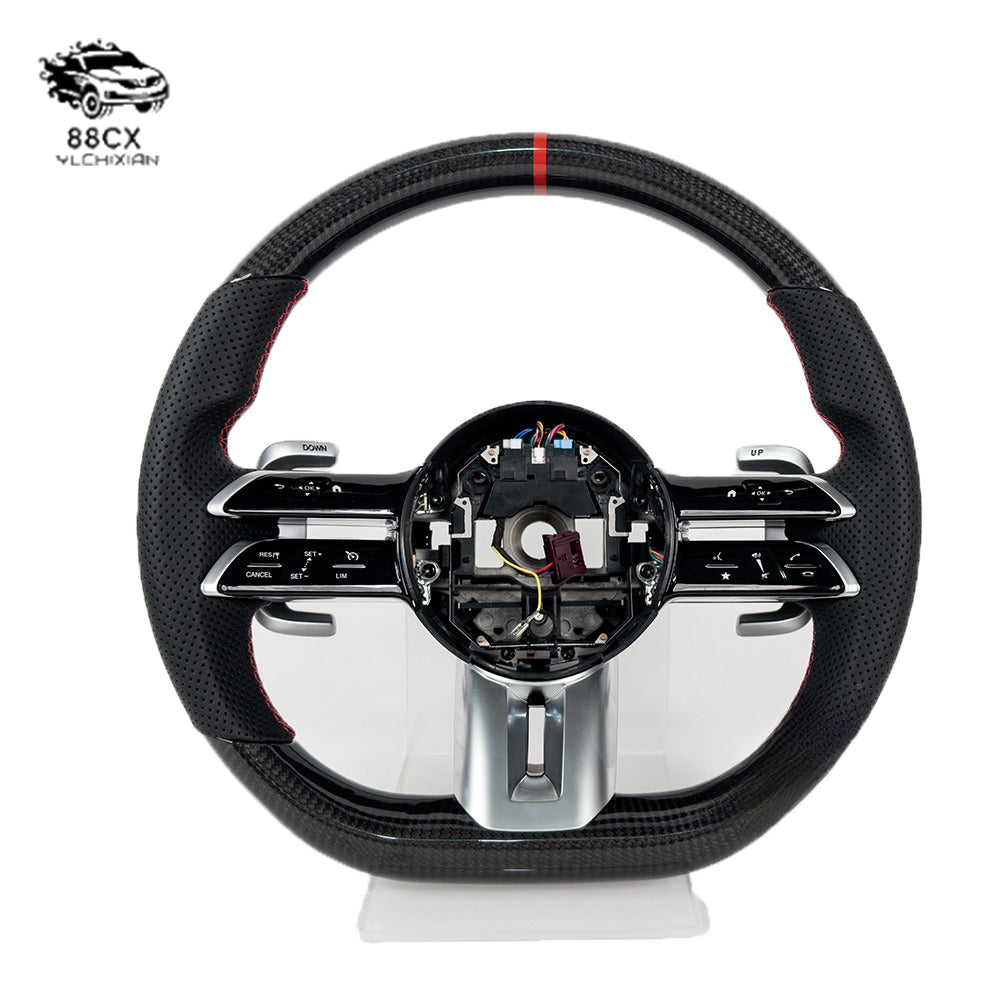 It is suitable for Mercedes-Benz A-Class C-Class E-class GLA GLC GLB GLE carbon fiber steering wheel Dragonfly disk old and new modification