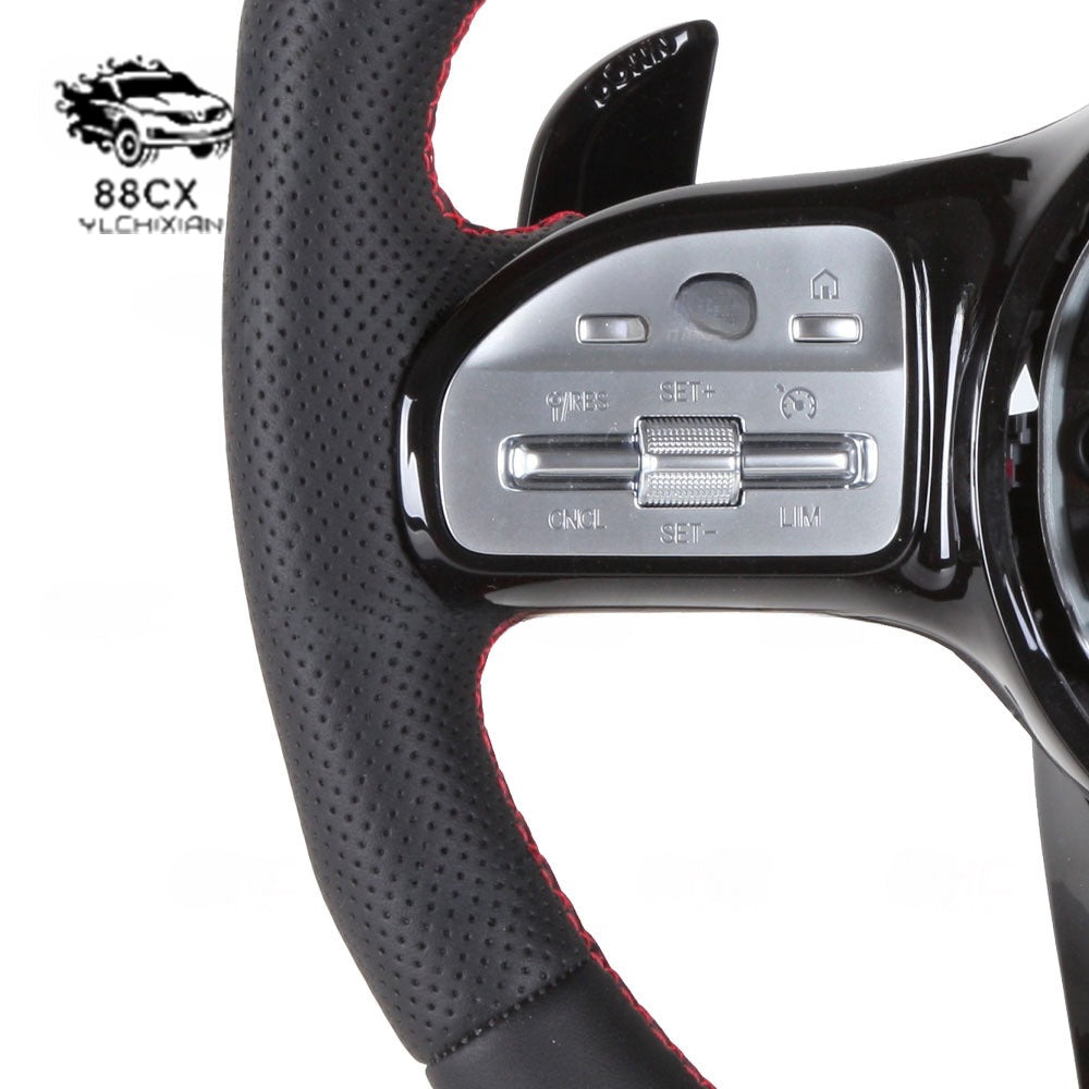 It is suitable for Mercedes-Benz ABCES-class GLAGLEGLB retrofitted LED carbon fiber AMG steering wheel assembly