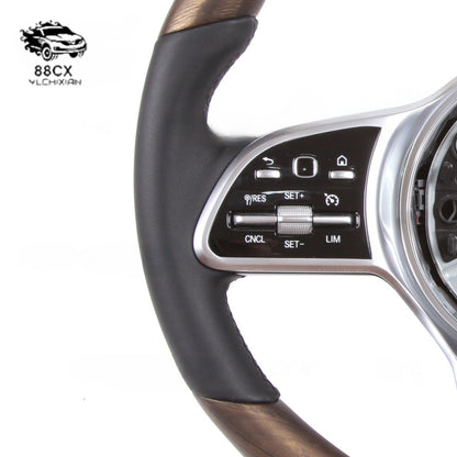 Suitable for Mercedes-Benz A-Class E-Class E300 leather peach automobile steering wheel assembly modification steering wheel