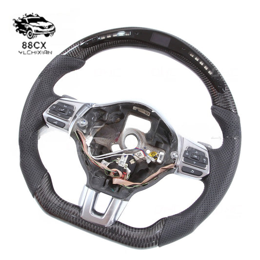 Applicable to Volkswagen MK6 GTI6 modified carbon fiber steering wheel LED steering wheel assembly with paddles