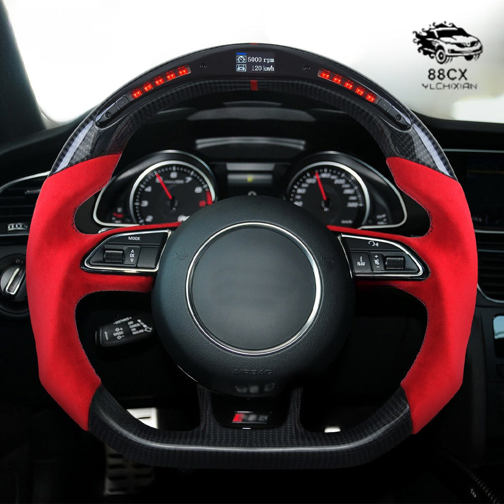 For audi Audi RS RS3 RS4 RS5 led smart carbon fiber car steering wheel modification