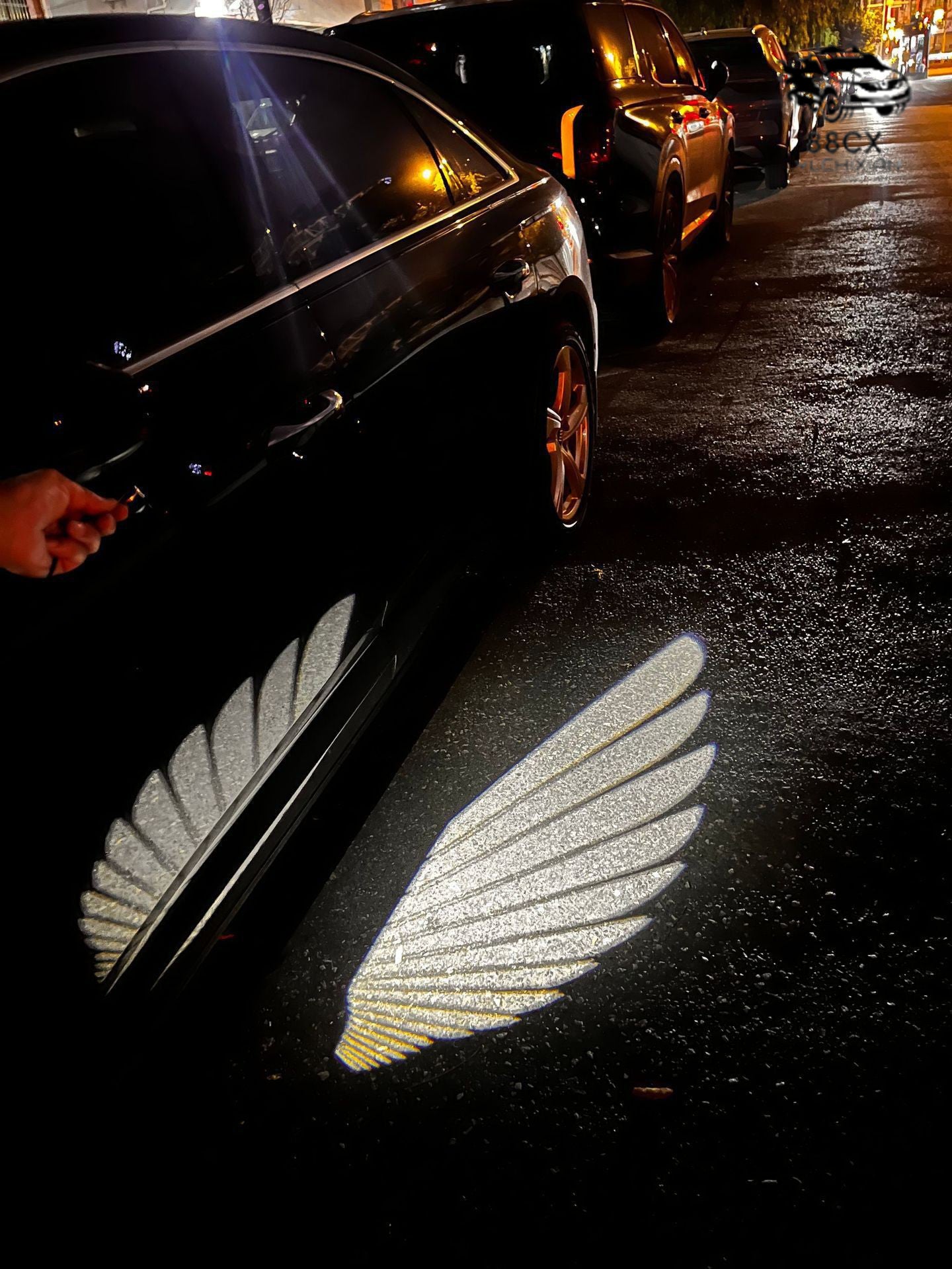 New car general accessories rearview mirror welcome light wings Angel wings projection light Laser light carpet light