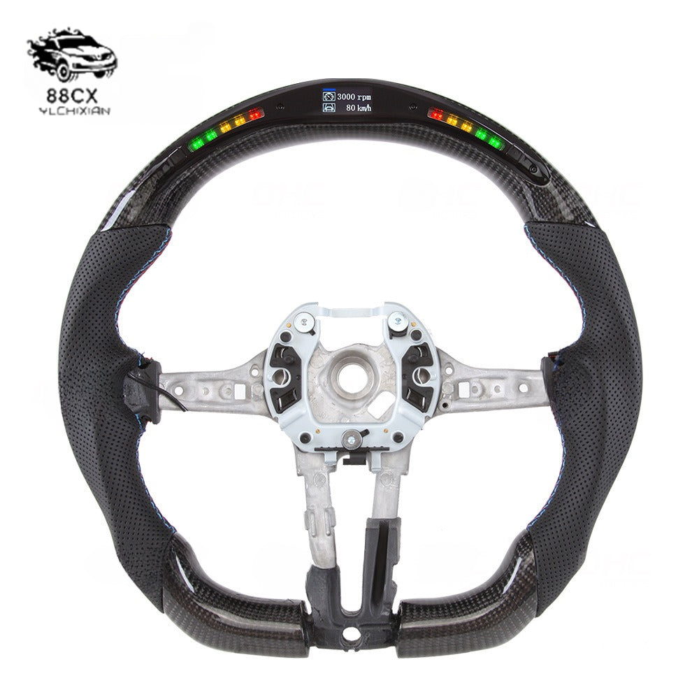 Suitable for BMW BMW M2M3M4M5M6 f30LED carbon fiber car modified steering wheel sports competition