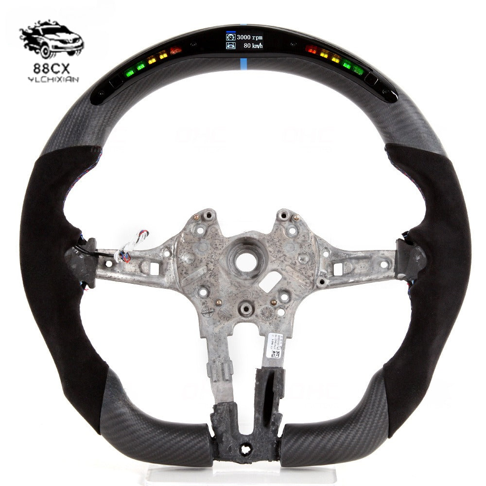 Suitable for BMW X5X6M2M4 F30 F15 led sleeving carbon fiber sports steering wheel modified steering