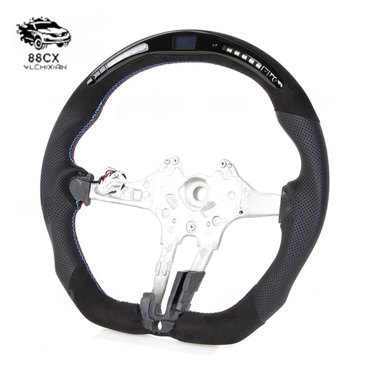 Suitable for BMW X4X5X6M2M3M4 F30 F10Led leather carbon fiber steering wheel modified thong