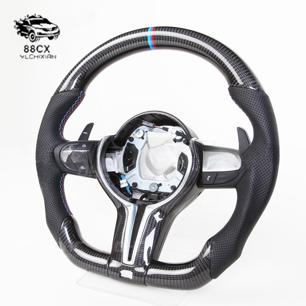 Suitable for BMW M2 M3 M4 M5 M6 F30 F10 carbon fiber car steering wheel modification