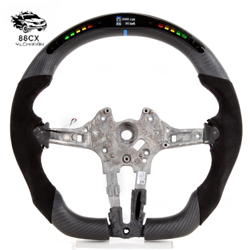 Suitable for BMW BMW M series f10f30LED carbon fiber fur matte midline steering wheel