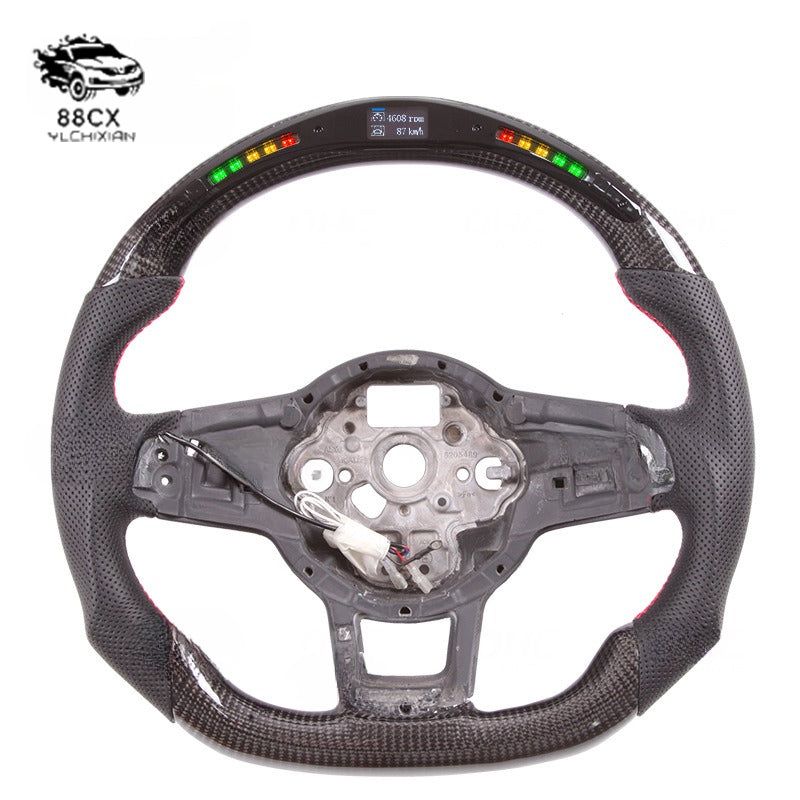 Suitable for vw Volkswagen GTI Golf GLOF MK7 7.5 LED light carbon fiber steering wheel assembly modification