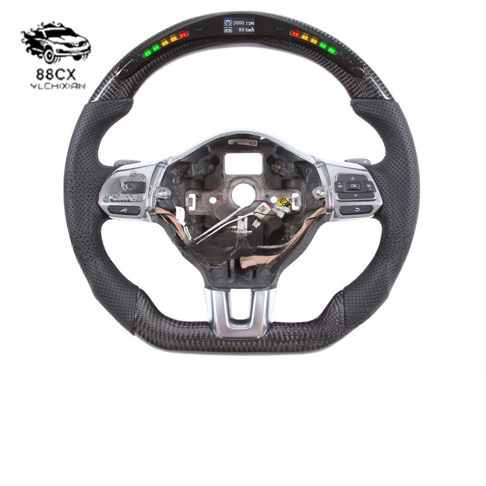 Applicable to Volkswagen MK6 GTI6 modified carbon fiber steering wheel LED steering wheel assembly with paddles