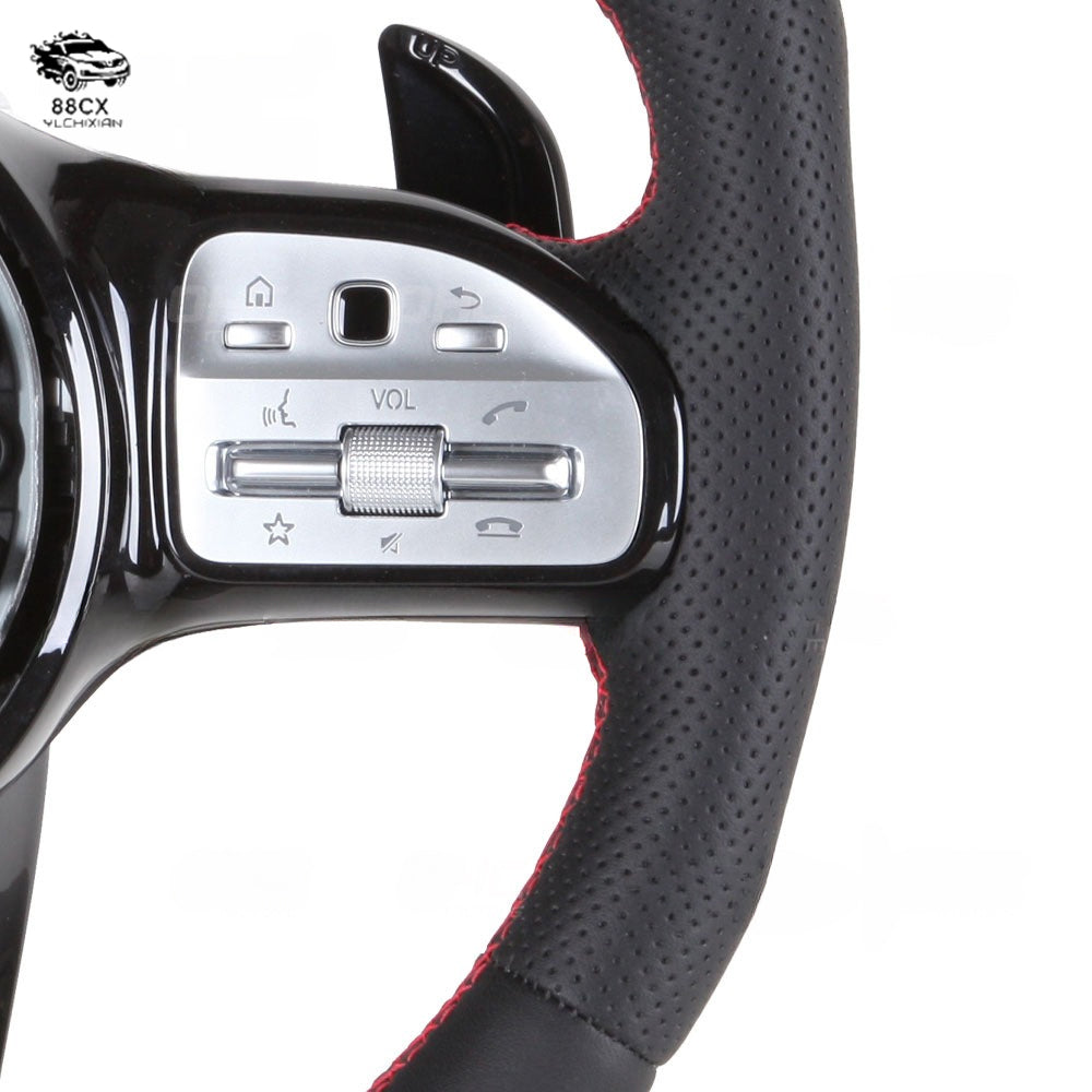 It is suitable for Mercedes-Benz ABCES-class GLAGLEGLB retrofitted LED carbon fiber AMG steering wheel assembly