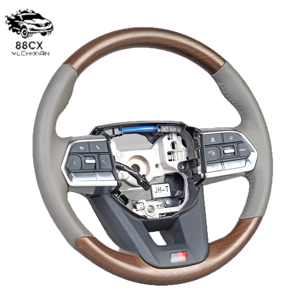 Suitable for Toyota Prado Land Cruiser LC300 LC200 Mahogany steering wheel assembly car modification