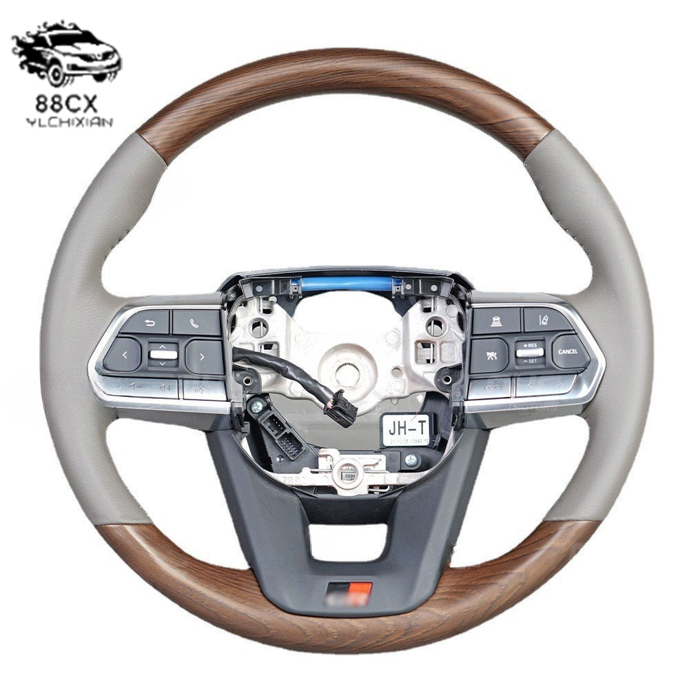 Suitable for Toyota Prado Land Cruiser LC300 LC200 Mahogany steering wheel assembly car modification