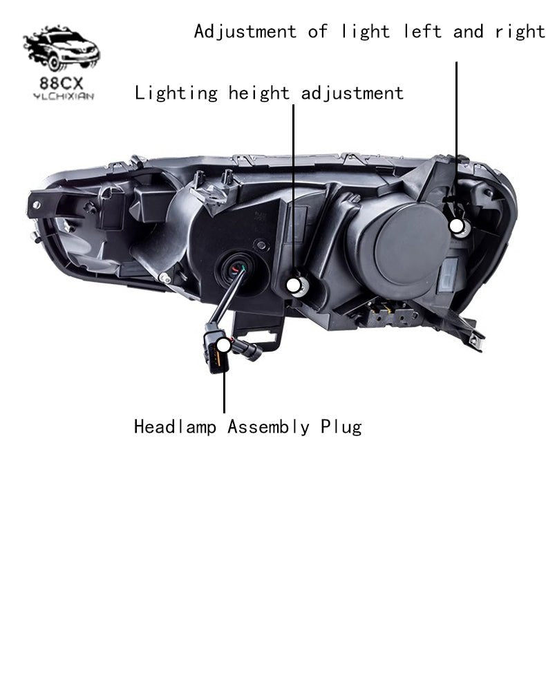 Applicable to 09 - 18 Mitsubishi wing God headlight assembly modified led lens demon eye daytime driving turn signal - Jering auto parts