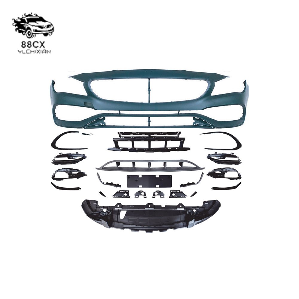 Applicable to Mercedes - Benz CLA117118 upgrade AMG45 front and rear bumper center mesh rear lip tail throat side skirt - Jering auto parts