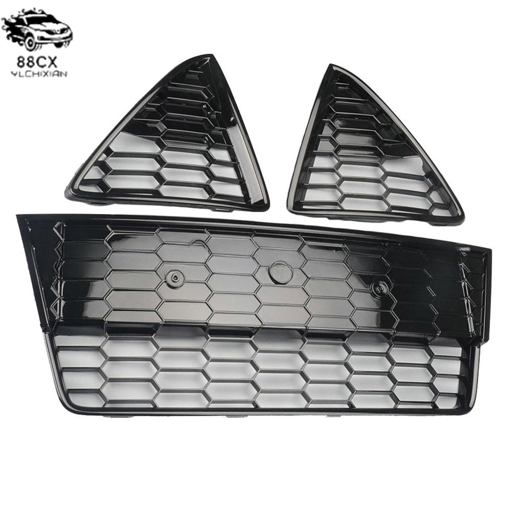 Applicable to the Ford FOCUS MK3 ZETEC S cellular bright black front center grille fog lamp grille - Jering auto parts