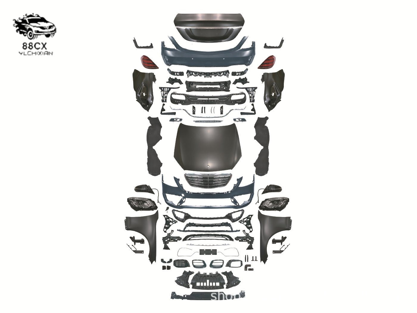 Applicable to the front and rear bar assembly of the Mercedes S - Class 221 to 222 old to 223 new Maybach S450S65S63 version - Jering auto parts