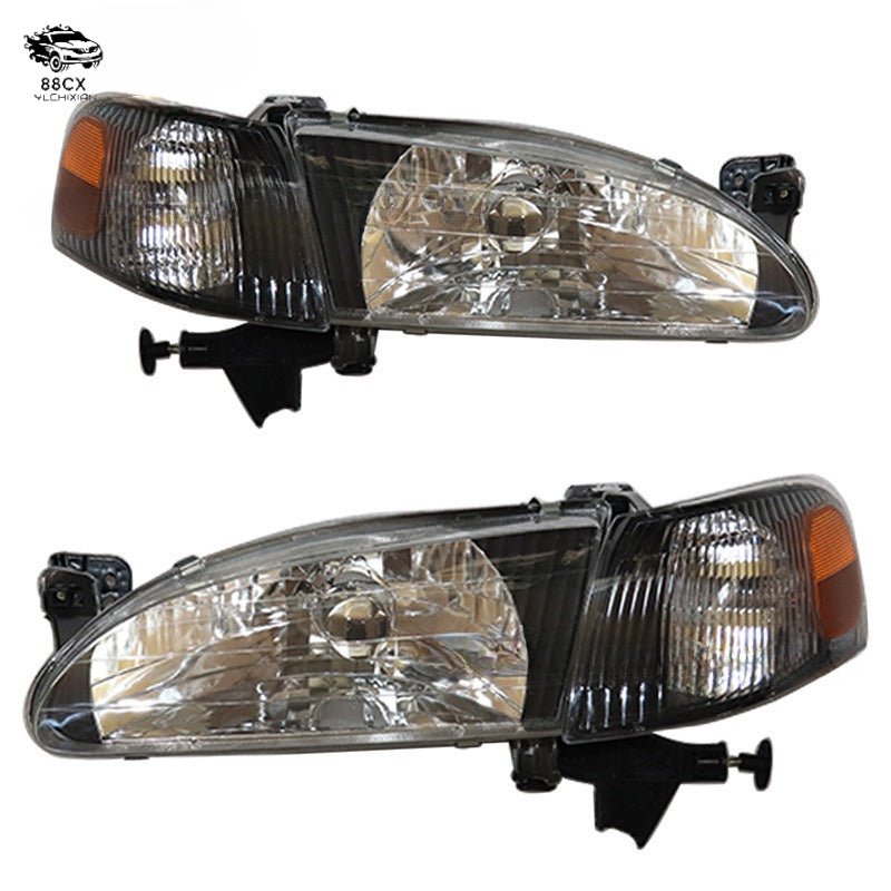 For 1998 1999 2000 Toyota Corolla US us headlight+footlight black bottom half assembly - Jering auto parts