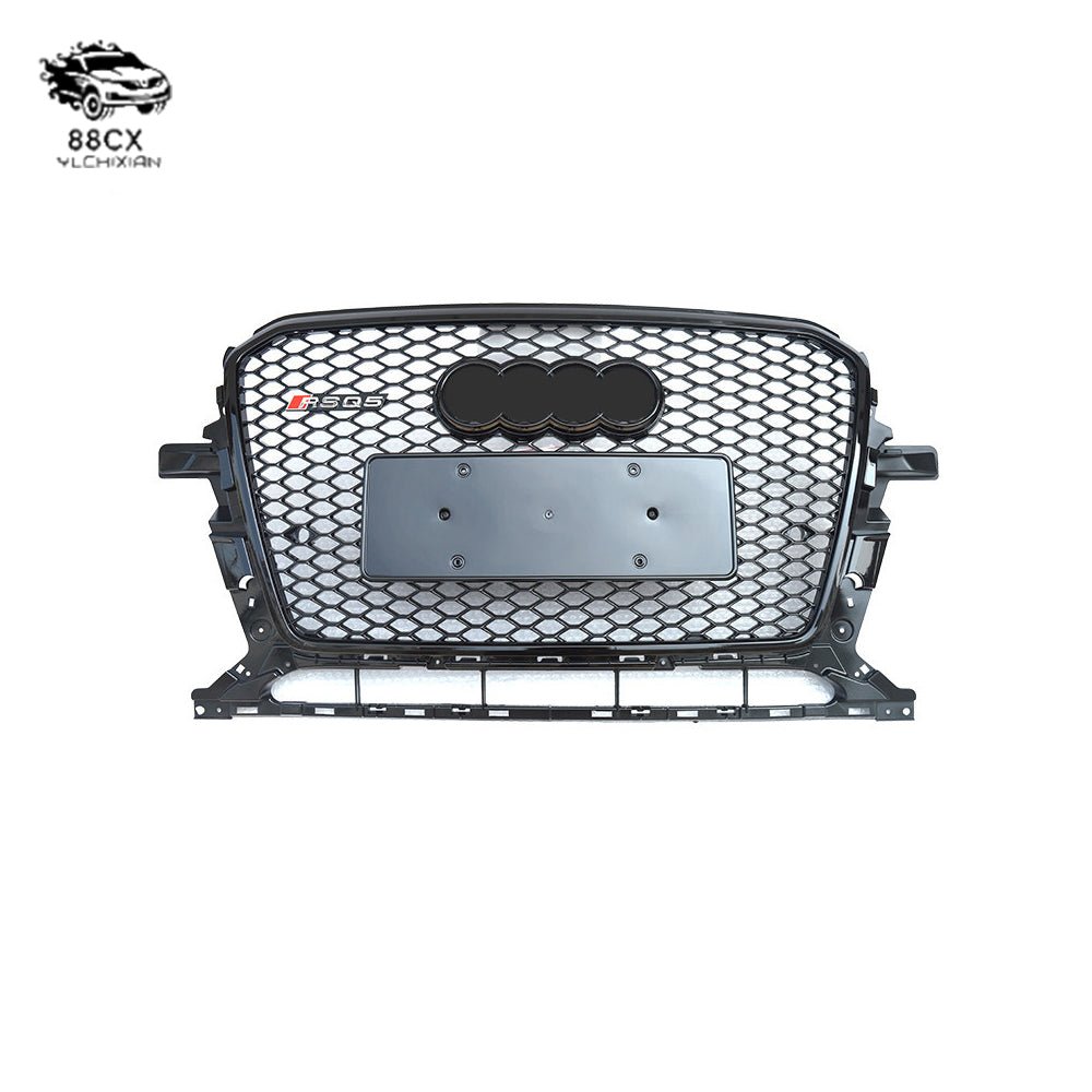 For 2013 - 2017 Audi Q5 retrofitted RSQ5 front central grid SQ5 style cellular grille bright black - Jering auto parts