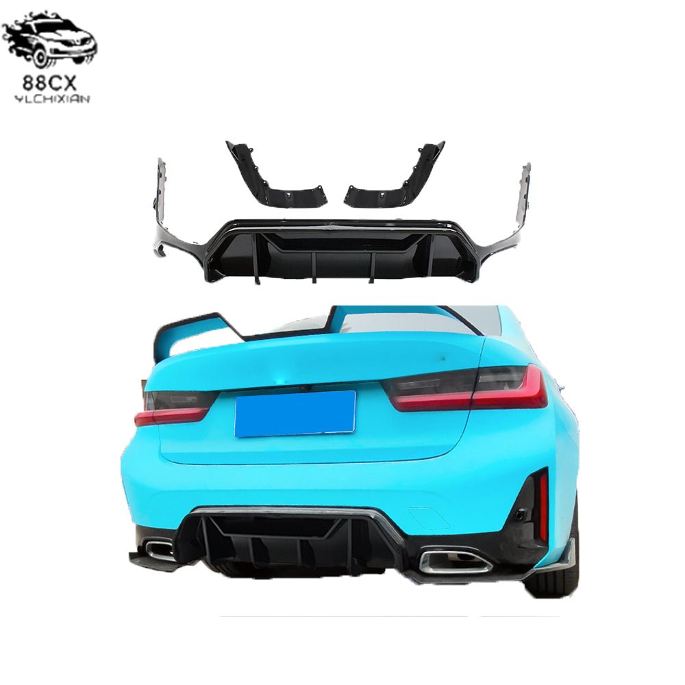 Suitable for BMW New 3 Series Late Rear lip G20G28LCI modified Competitive Rear Lip Darth Vader Rear turbulent surround - Jering auto parts