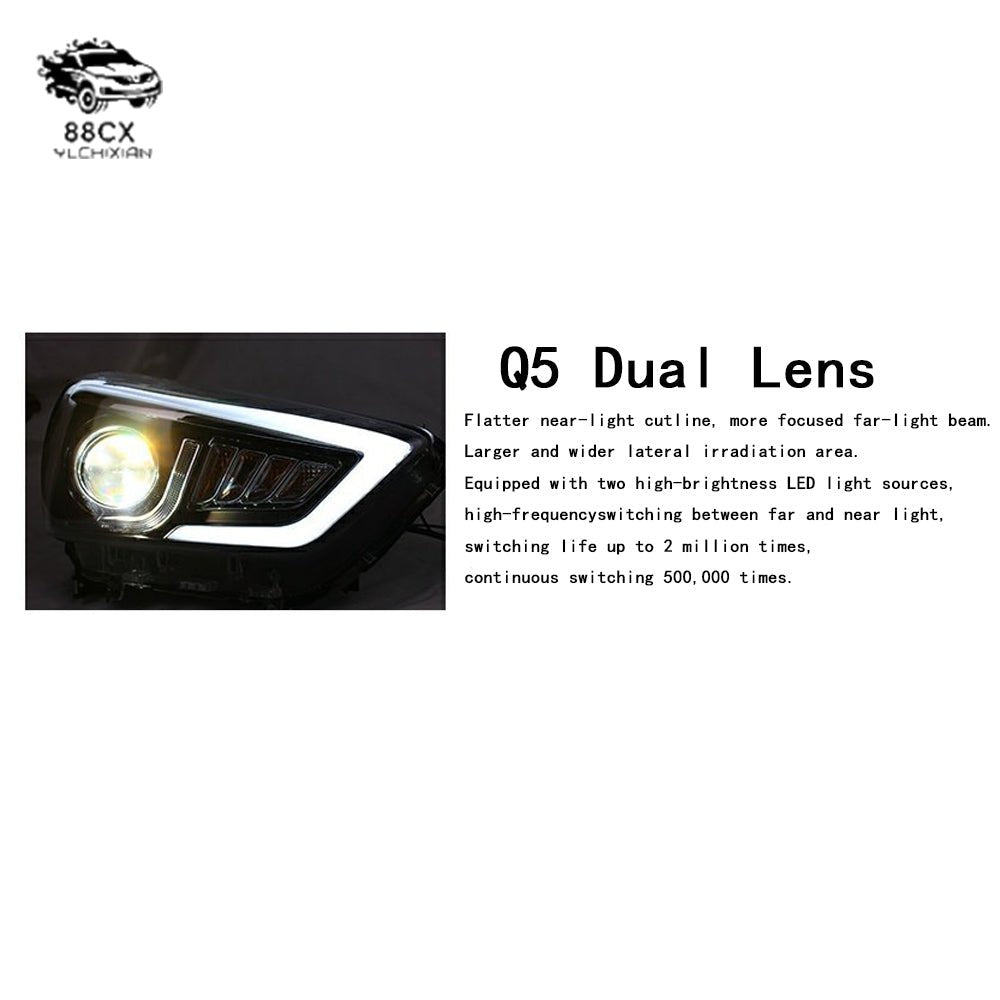 Suitable for IX25 headlamp assembly retrofit Q5 double lens special xenon LED light guide day light - Jering auto parts