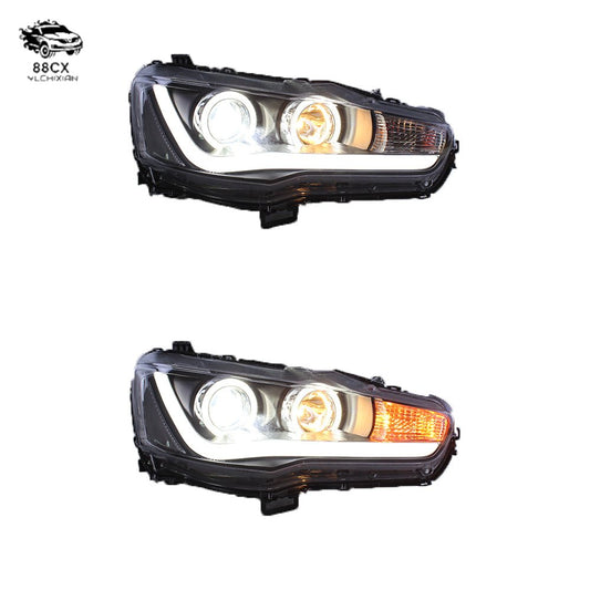 Suitable for Mitsubishi Wing God headlamp assembly EVO modified LED Angel Eye sun running light lens Xenon lamp - Jering auto parts