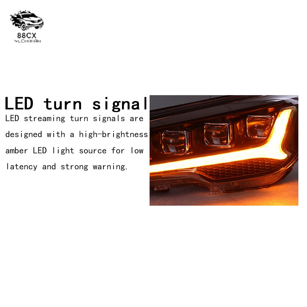 Suitable for modern IX35 headlight assembly 18 - 20 modified LED headlights four lens daily running streamer turn signal - Jering auto parts