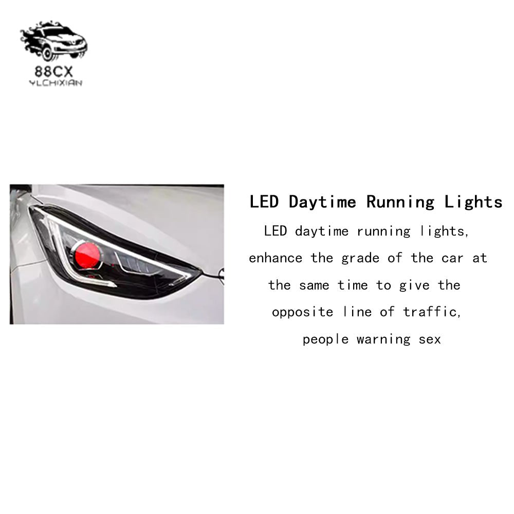 Suitable for modern Lange headlights assembly retrofit LED day running lights turn signals double lens xenon headlights - Jering auto parts