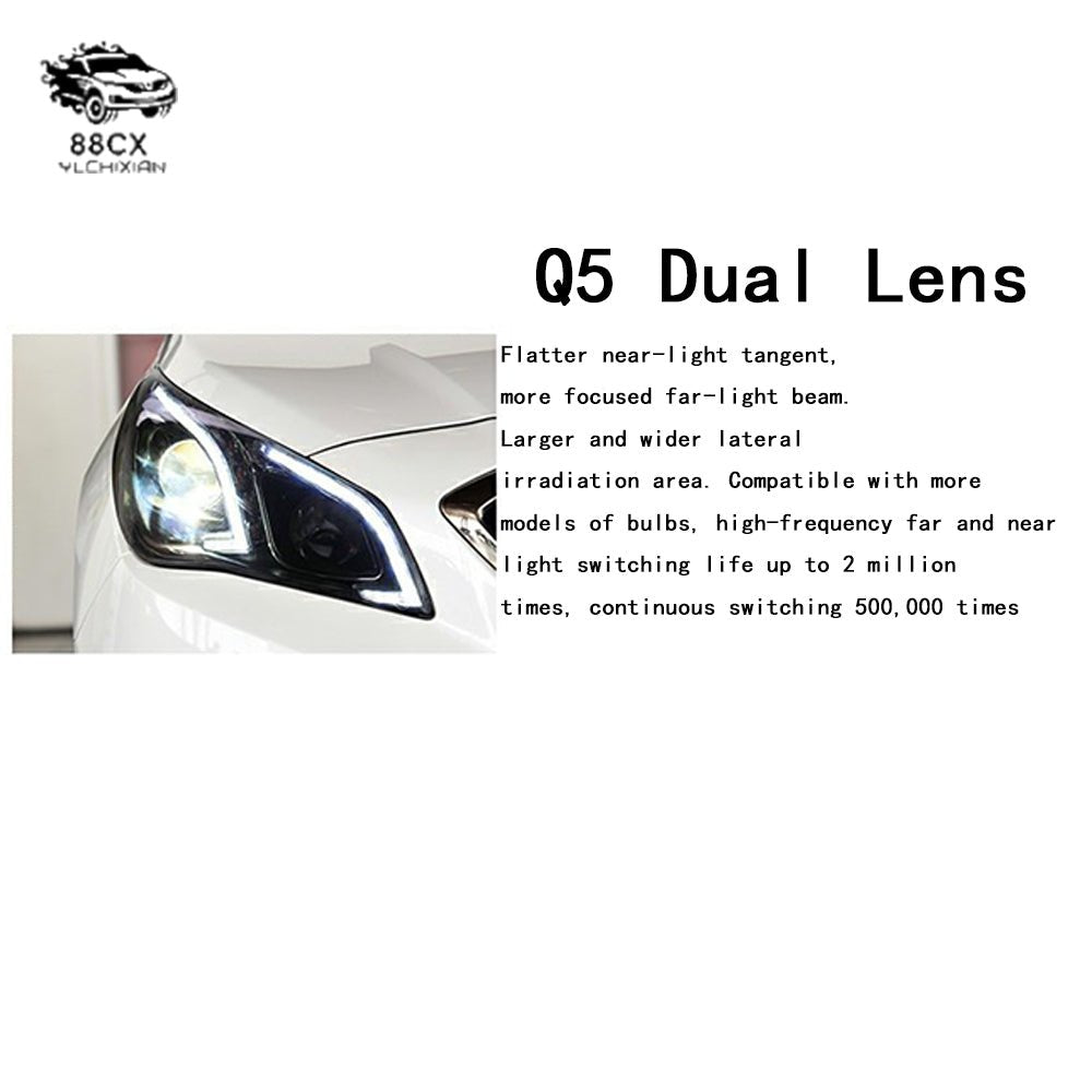 Suitable for Sonata nine headlight assembly modified Sea Q5 double lens cable 9 special xenon LED day running turn signal - Jering auto parts